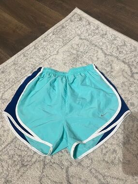 Nike Tempo Aqua & Navy Athletic Shorts with White Trim